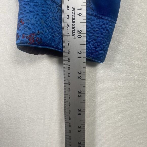 Peony Brand Shanghai China Reversible Satin Jacket Women’s Size 38 Red Blue - Picture 15 of 15